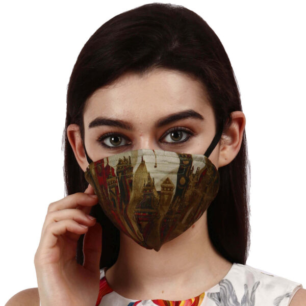 Beautiful Designer Unisex Fabric Face Mask with Ear Loops for Men Women Girl & Kids Reusable & Washable Hazelglow Basics IMG_4132 HAZELGLOW BASICS Beautiful Designer Silk Fabric Face Mask with Ear Loops