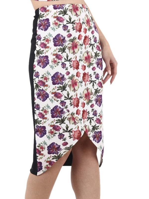 hazelglow Basics Designer Florel Print Asymmetric Skirt 1 - 6 Asymmetric Skirt Designer Florel Print D-4 hazelglow
