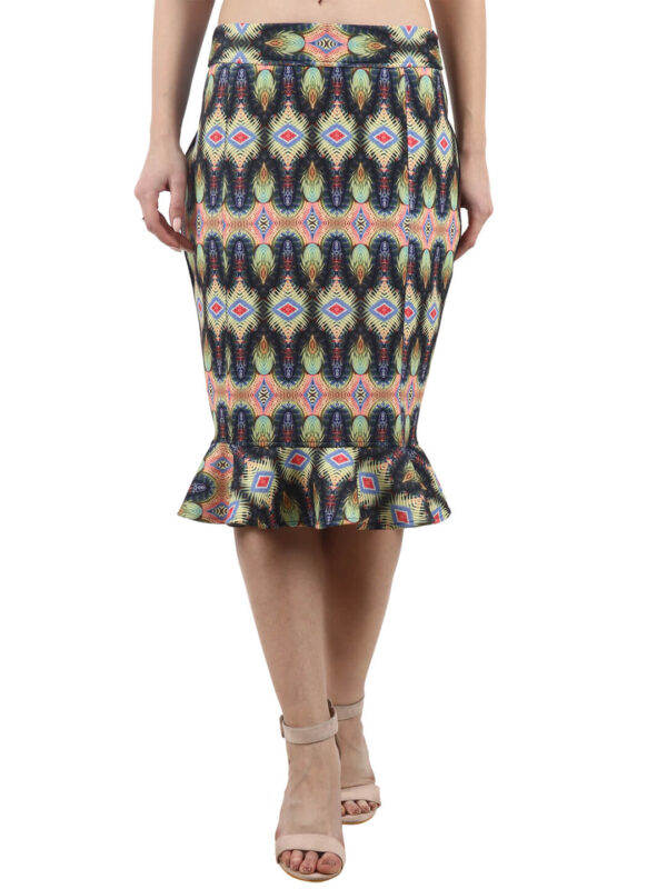 Ruffle Skirt Animal Print Designer Bottom D-3 hazelglow