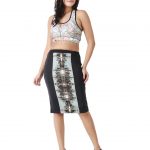 Designer Print Pencil Skirt,