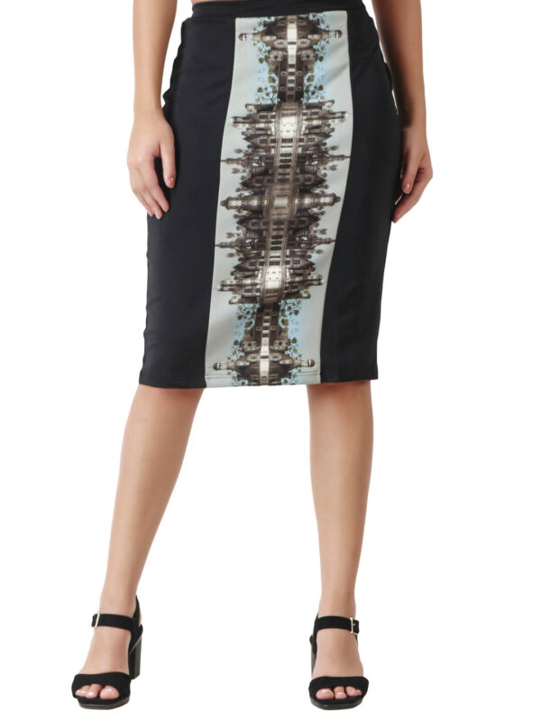 Designer Print Pencil Skirt for Girls D-7 hazelglow
