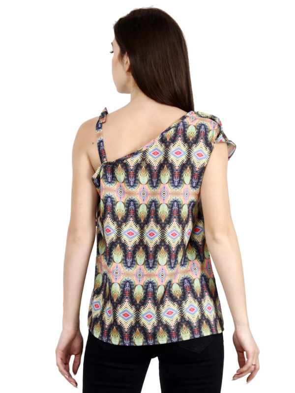 One Shoulder Top with Strap Designer Animal Print hazelglow