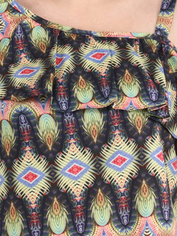 One Shoulder Top with Strap Designer Animal Print hazelglow