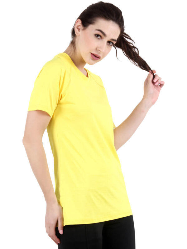 Yellow T-Shirt Womens Regular Fit Half Sleeves D-5 hazelglow