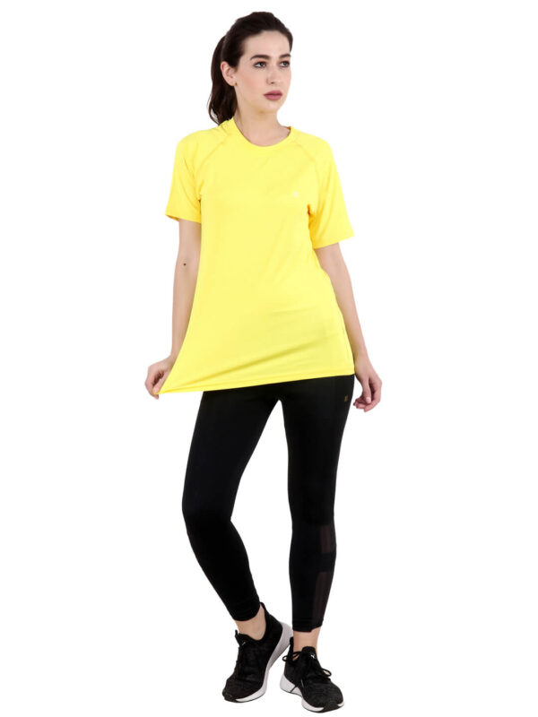 Yellow T-Shirt Womens Regular Fit Half Sleeves D-5 hazelglow