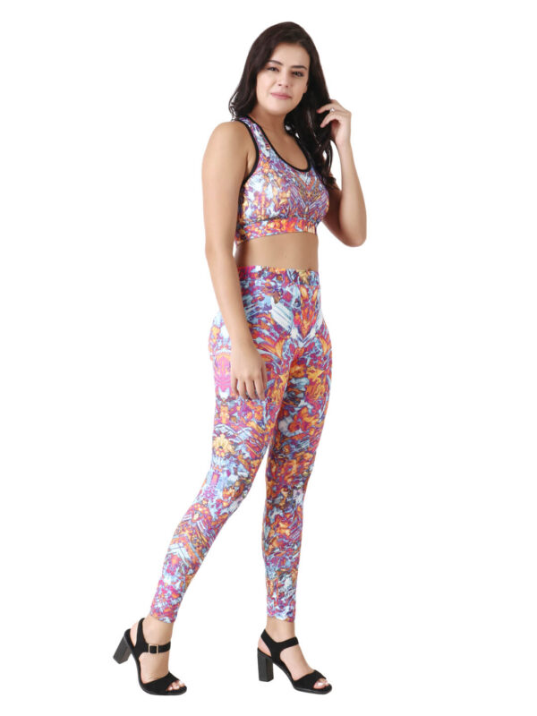 Active Wear Designer Print Symphony Sporty Legging D-6 hazelglow