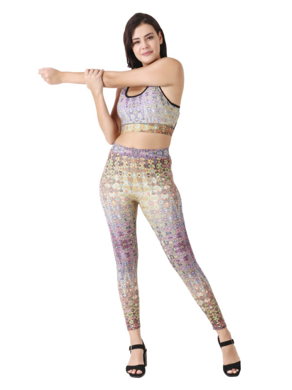 hazelglow basics Active Wear Designer Print Sporty Legging 7 - 5 Active Wear Legging Sporty Designer Print D-7 hazelglow