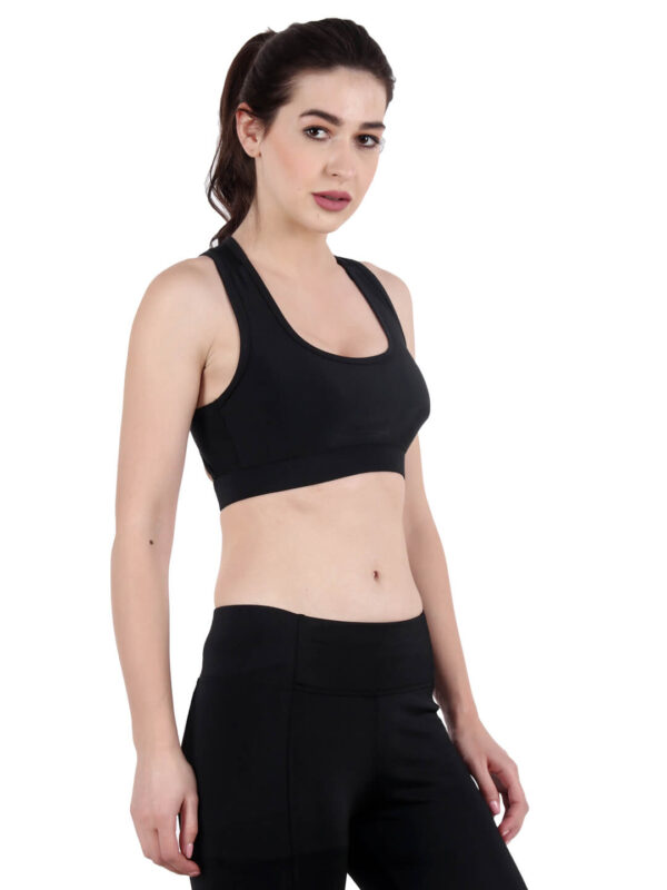 Black Active Wear Sporty Top D-2 hazelglow