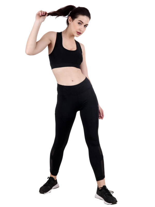 Black Active Wear Sporty Top D-2 hazelglow