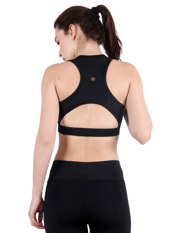 Black Active Wear Sporty Top D-2 hazelglow