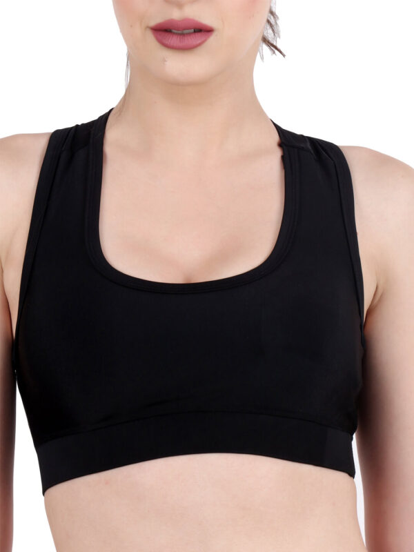 Black Active Wear Sporty Top D-2 hazelglow