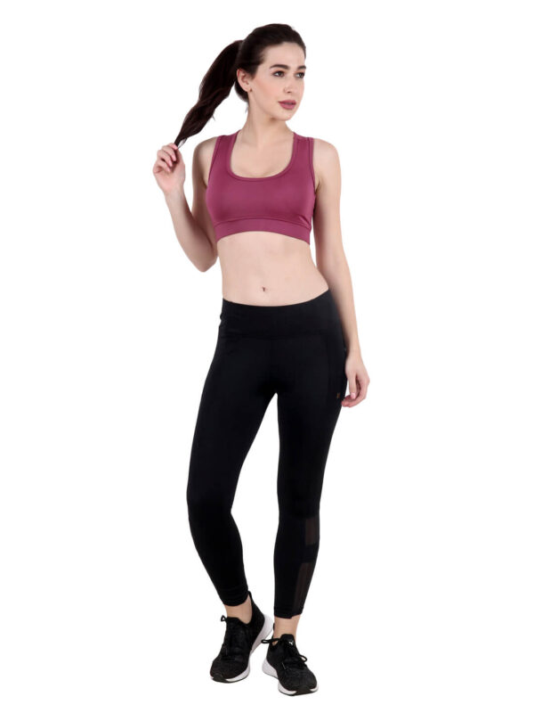 Maroon color Active Wear Sporty Top D-3 hazelglow