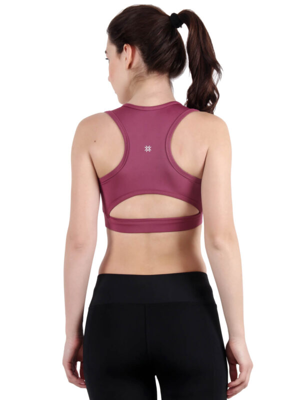 Maroon color Active Wear Sporty Top D-3 hazelglow