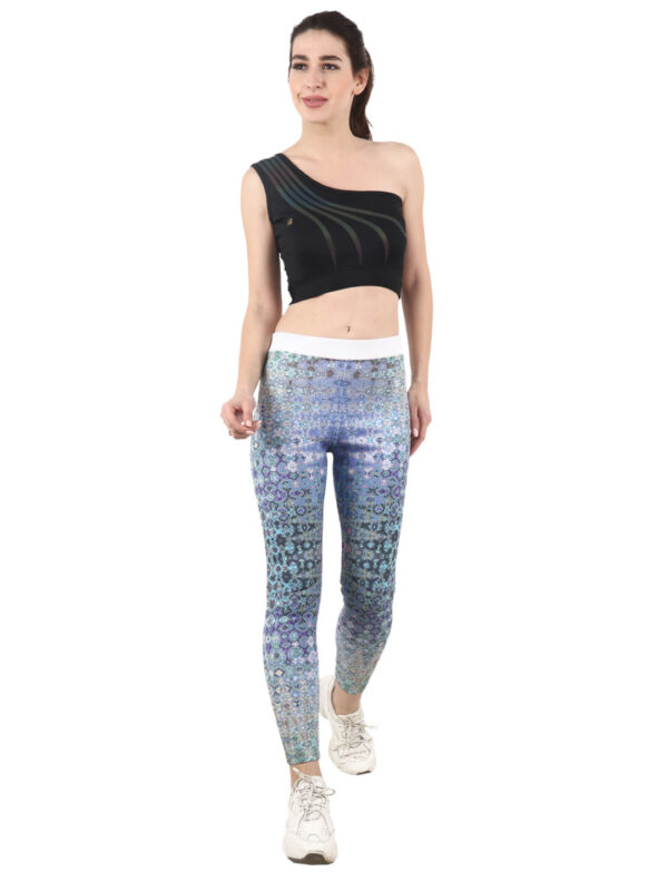 One Shoulder Sporty Top Reflector Print Active Wear D-1 hazelglow