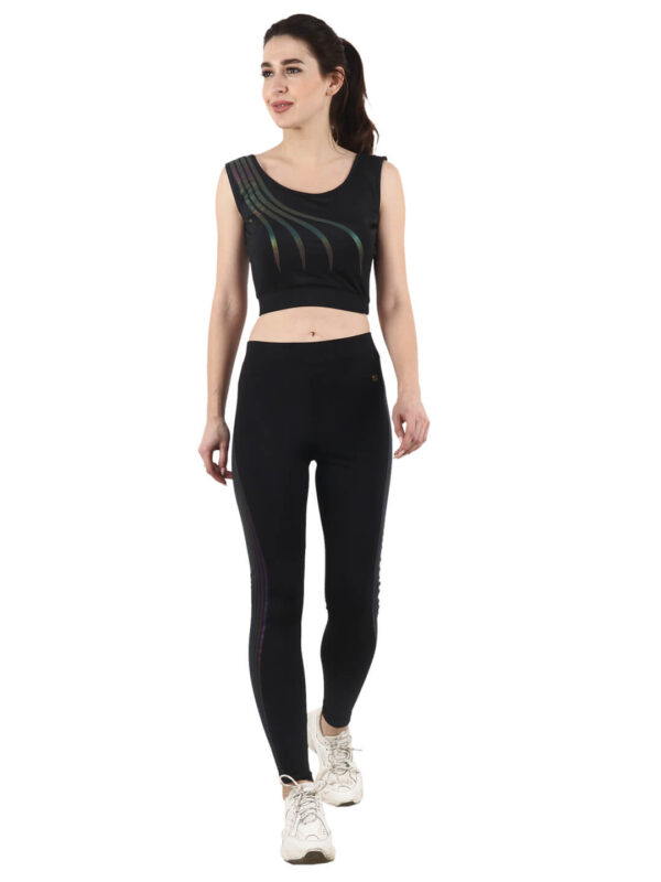 Reflector Print Active Wear Sporty Top D-5 hazelglow