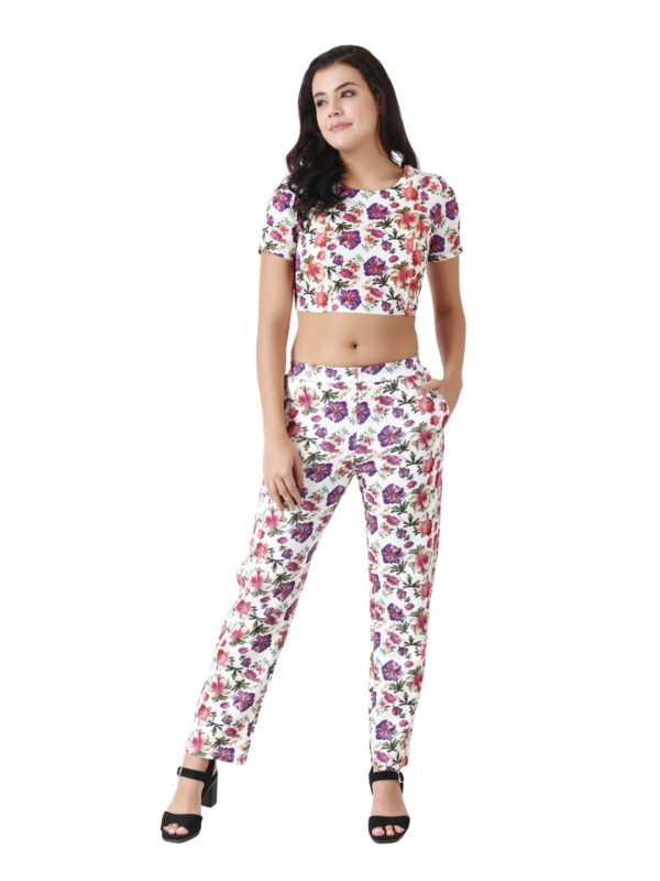 Floral Print Pant Designer Trouser D-6 hazelglow