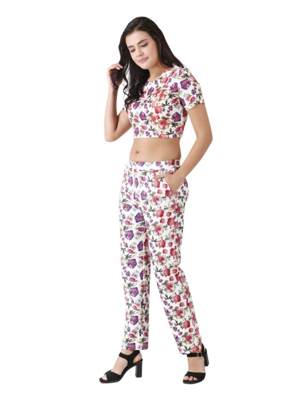 Floral Print Pant Designer Trouser D-6 hazelglow