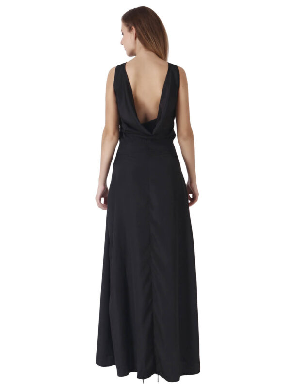 Cocktail Party Dress Cowl Back Black hazelglow