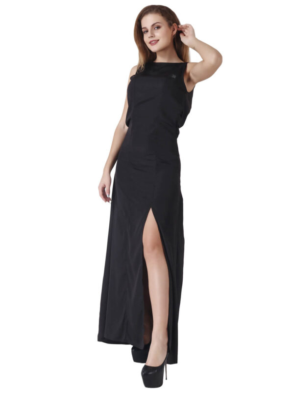 Cocktail Party Dress Cowl Back Black hazelglow