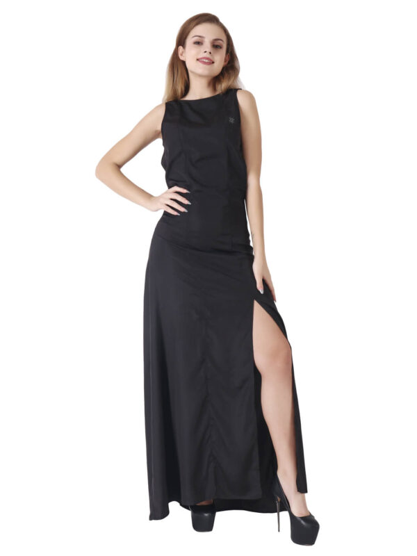 Cocktail Party Dress Cowl Back Black hazelglow