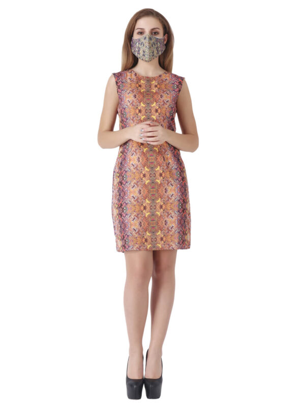 Elegant Tunic Dress Designer Print hazelglow D-1