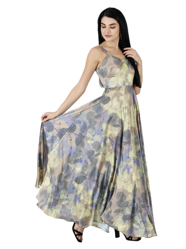 Lady hazelglow Dance Canvas Art Foliage Yellow Print by hazelglow D-1 03 Spaghetti Flare Dress Foliage Yellow Print Lady hazelglow Dance D-1