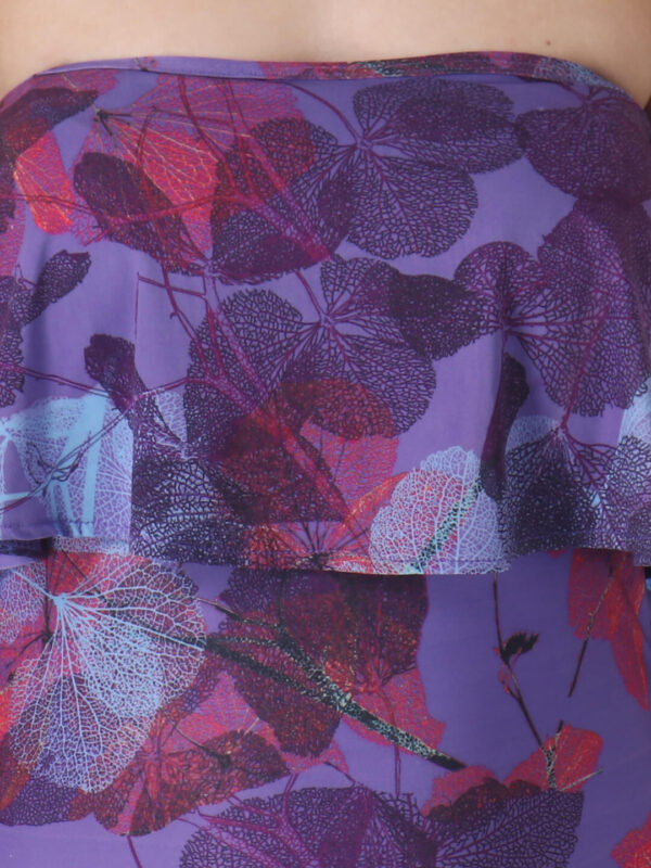 Off Shoulder Ruffel Top Foliage Blue Designer Party Wear hazelglow 06 Off Shoulder Dress Party Wear Ruffel Foliage Blue Designer hazelglow