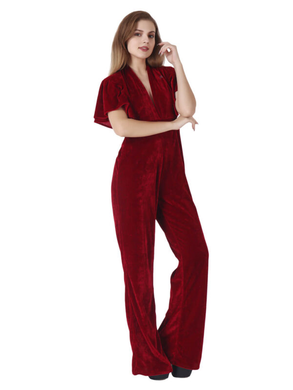 Buy Jumpsuit for Women Party Wear Ruffle Sleeve Stylish Glamorous hazelglow