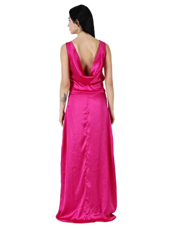 Satin Cowl Back Cocktail Party Dress Voyage Designer Print by hazelglow